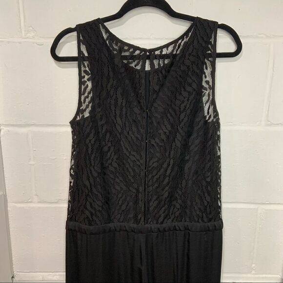 BCBGMaxAzria Black Liam Jumpsuit, Open Lace Back, Drawstring Waist Size M J14 - Picture 9 of 10